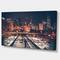 Designart - Dark Chicago Skyline and Railroad - Cityscape Canvas Print